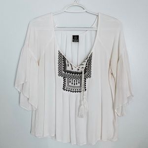 White flowy blouse